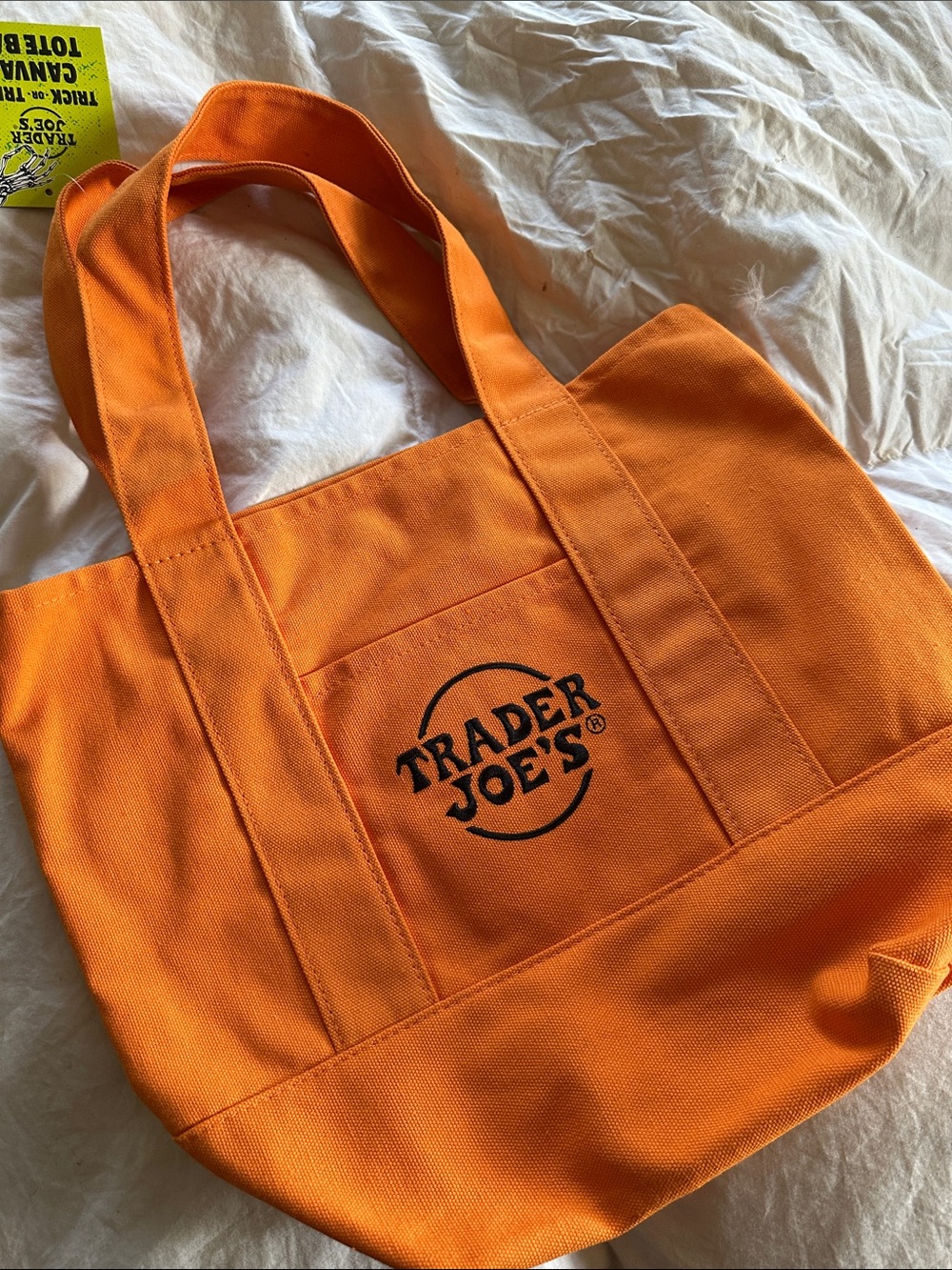 Trader Joe's Orange Mini Tote Bag